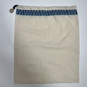TORY BURCH Dust Bag Purse Shoe Travel Storage 14.5"× 12" Drawstring Logo Charm